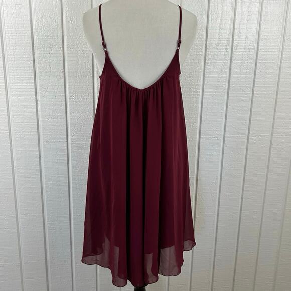 Express Mini Babydoll Dress Fairy Goth Grunge Women Red Cocktail Party Size XS - Picture 6 of 8